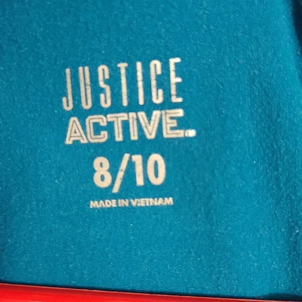 Justice Active 8/10 Girls Hoops Basketball Zip Up Jacket Soft Sporty Blue Hoodie